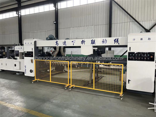 Karton doos maken lijn met automatische voeding Printing Slotting vouw Glue Strapping