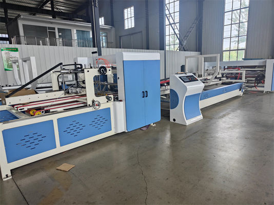 30-150 mm Nail Distance Range Automatic Folding Gluing Machine voor gegolfde kartonnen dozen