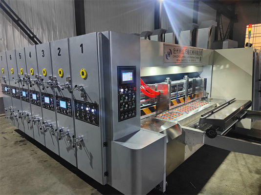 380 V golfkartonprinter slotmachine voor het afdrukken van kartonnen dozen en het afsluiten