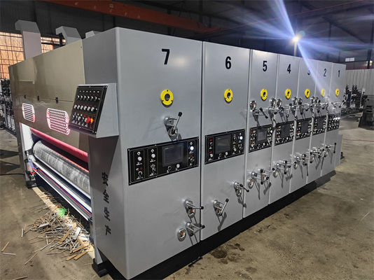 Automatische loodrandvoeding Flexo Vier kleurenprinten Slotting Die Cutting Machine