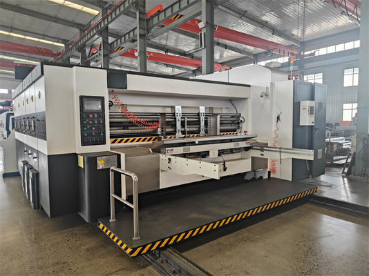 1800 kg Automatische Flexo 4 Kleuren Printer Slotter And Die Cutter Grofbord Printmachine