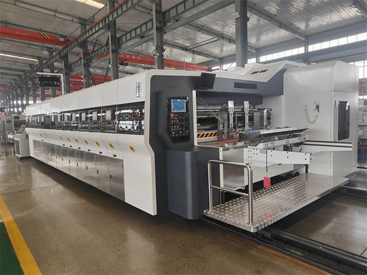 1800 kg Automatische Flexo 4 Kleuren Printer Slotter And Die Cutter Grofbord Printmachine